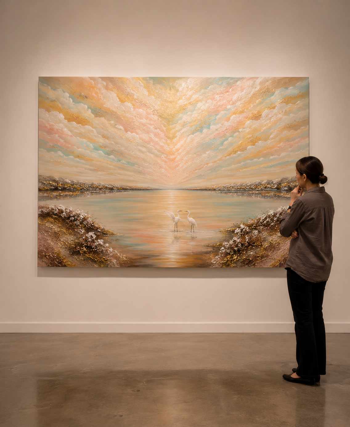 Yolla, founder of BM Artistry, with one of her paintings